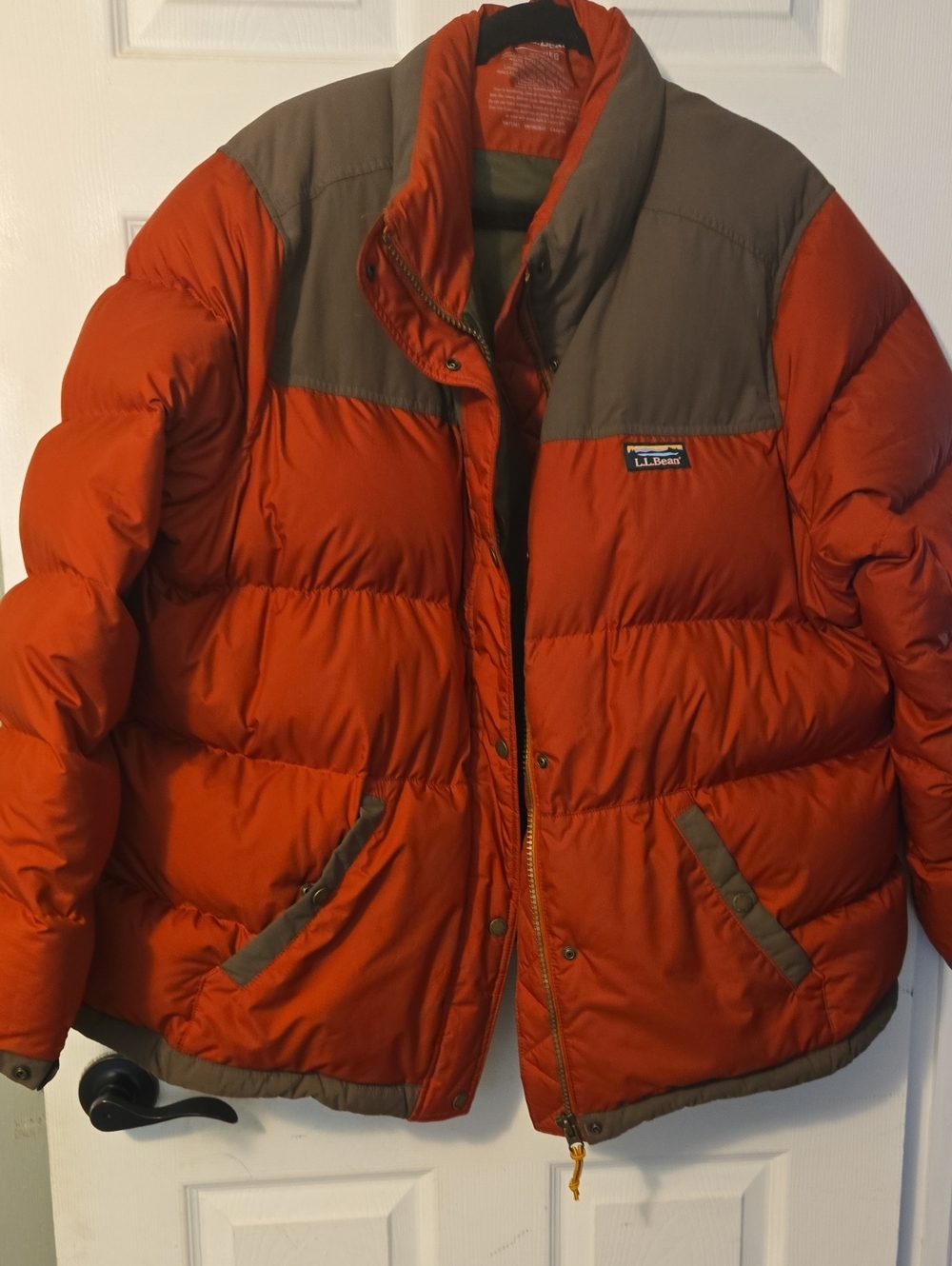L.L. Bean Womens  Orange & Brown  Puffer Jacket